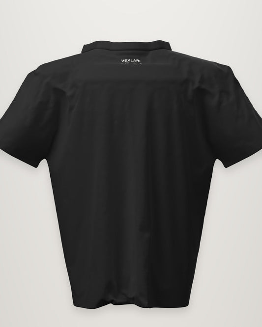 VEXLARI Devanagari Tee in Jet Black, back view