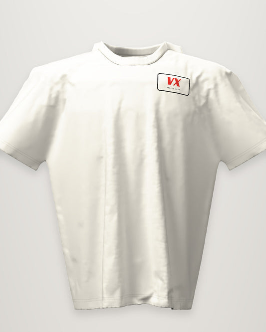 VEXLARI Racing Dept. Tee in Off-White, front view