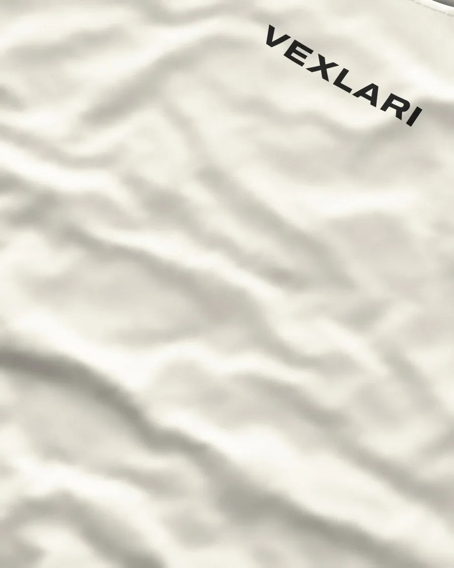Close-up of the 240 GSM cotton with the chest wordmark