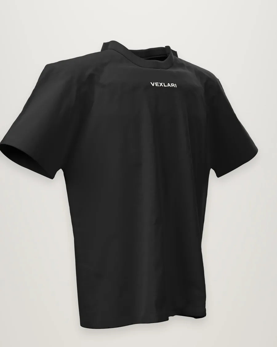 Oversized black tee with dropped shoulders